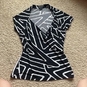 Black and White Geometric Women's Top